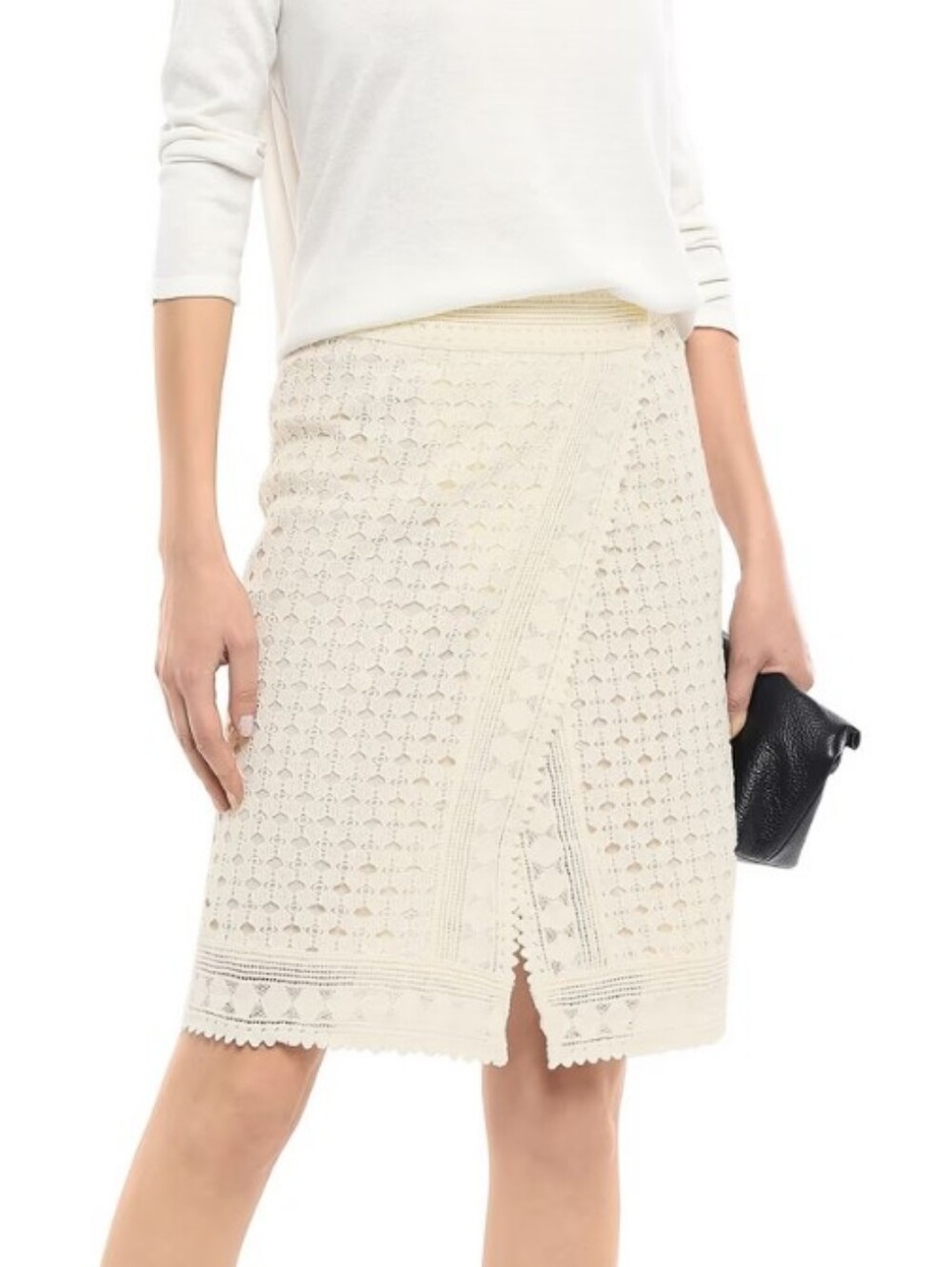 Ba&sh Cream Crochet Lace Wrap Skirt XS Artisanal Boho Cotton XS
